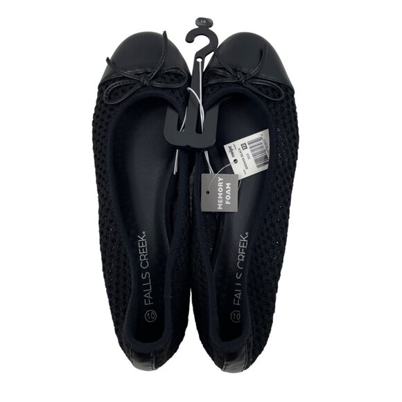 Falls Creek Shoes - Falls Creek Brenna Womens Size 10M Black Flats w/Memory Foam